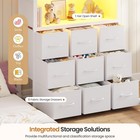 Twin Over Twin Low L-shaped Bunk Bed 9 Drawers Led Lights Metal Guardrail White