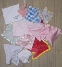 Girl Lovey Baby Security Blanket Plush Rhino Owl Bee Dog Bunny Pink Lot Of 12