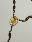 Vintage Wooden Catholic Rosary Beads Crucifix Cross Religious Prayer Necklace