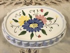 Vtg Hand Painted Floral Ceramic Fluted Mold Wall Hanging Jello Mold 10 5x7    Vguc