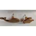 Handmade Wooden Whale And Sea Turtle Wall Hooks Nautical Nursery Decor Set Of 2