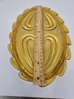 Amber Glass Vanity Set Tray Bowl Candlestick Holders Decorative Collectible