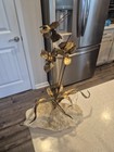 Mid-century Brutalist Welded Brass Metal Flower Sculpture