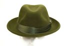 Men s Fedora Dress Hat Solid Olive Green Un-111 100  Australian Wool S  M  L  Xl
