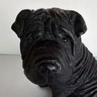 Shar Pei Resin Dog Figurine Black Collectible Sculpture 6 Inch