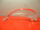 1960 s Vintage Stueben Signed Crystal Jumping Dolphin Sculpture  9 5 By 5  
