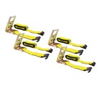3  X 30  Ratchet Tie-down Straps W  Flat Hook 15 000 Lbs Capacity - Yellow  4   