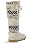 Sanuk W Snuggle Up Lx Bootie Slippers Knit Lined Lace-up Womens Us 9 Gently Used