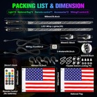 2x 3ft Led Whip Lights Spiral Rgb Antenna W remote   App Control For Utv Rzr 4x4