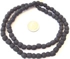 76 Handmade Ghana Opaque Black Krobo Glass African Trade Beads-ghana 