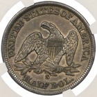 1861-s 50c Ngc Au55 Cac Seated Liberty Half Dollar