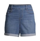Time And Tru Womens Pull On Denim Shorts Size 20 Stone Wash Relaxed Fit New