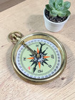Vintage Brass Pocket Compass   Antique Nautical Compass   Old Style Compass Gift
