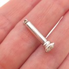 925 Sterling Silver Antique Art Deco Rhinestone Flashlight 3d Mini Charm Pendant