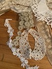 Lot Vintage Handmade Crochet Cotton Lace Collars   Trim White ivory beige