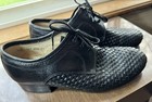 Vintage Men   s Basketweave Leather Oxford Shoes Size 39