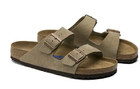 Birkenstock Arizona Soft Footbed Suede Leather Sandals Taupe mocha black mink