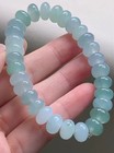 Grade A Icy Green Jadeite Jade Beads Bracelet Bangle 0807