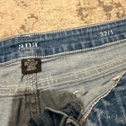 A n a Women s Blue Denim Cut Off Shorts Size 14  32  Mid Rise Stretch Pockets