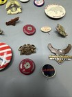 Large Lot Of 28 Pins Pinbacks Buttons Harley Davidson Political Restaurant Nixon