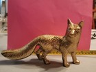 Metal Gold Fox Figurine Sculpture 8 Inch    4 5 Inch Free Same Day Shipping 