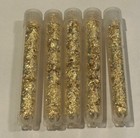 10 Gold Flake Large Vials    5mil  3 5    Stand Able Test Tubes   Best Deal   
