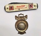 Lot Of 2 1940s Tom Mix Ralston Straight Shooters Pocket Knife And Gold Ore 