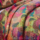 Jewel Red 3p King Quilt Set   Cotton Moroccan Boho Floral Exotic Print Comforter