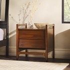 Walker Edison Oswald Angle Face Wood 2 Drawer Nightstand Walnut  21 x18 63 x24 h