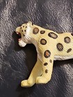 Unbranded Gray Spotted Snow Leopard Harder Plastic- 4 5 In Long  2 In Tall