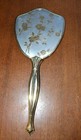 Vtg Vanity Dresser Set Brush   Mirror Set  3  Silver   Gold Floral Art Deco