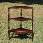 Antique Mahogany Corner Whatnot Shelf 3 Tier Splayed Leg Spindle Stand