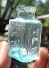 Nice Aqua Open Pontil T m Taylor   Moore Hair Bottle Rolled Lip 1850 s Era L  k