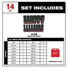 Milwaukee 49-66-7014 Shockwave 1 2  Impact Duty Metric Deep Socket Set -14 Pc Us