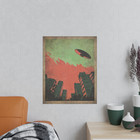 Vintage Ufo Sighting Wall Art  Cityscape Urban Alien Decor  Uap Cryptid Poster