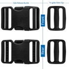 1 Inch 2 5cm 11 Yards Nylon Webbing Strap W 10 Set Plastic Buckles Side Release
