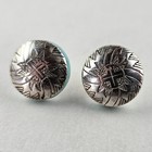 Sterling Silver Earrings Stud Turquoise Southwest Design 7 0g  8500 