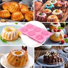 2 Pcs Mini Bundt Cake Pan  6-cavity Fluted Tube Cake Pan  Non-stick Silicone Bak