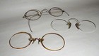 3 Pr Antique Eyeglasses   Civil War Era Spectacles   Oval Frames   Prince Nez