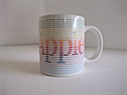 Vintage 1980 s Apple Computer Macintosh Coffee Mug Rainbow Lines Logo Cup