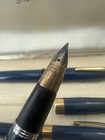 Vintage Sheaffer 3-piece Pen Pencil Set 14k Gold Nib Blue W  Original Case