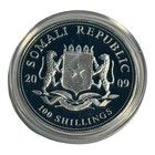 2009 Somalia African Wildlife Elephant 1 Oz 999 Fine Silver 100 Shillings Bu 4