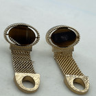 Vintage Tiger Eye Wrap Around Cuff Links 