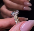 6 00ct Radiant-cut Vs1 Lab Grown Diamond Bridal Wedding Ring Set 14k Yellow Gold