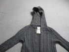 Abercrombie Fitch Sweater Kids Extra Large Gray Cable Knit Cardigan Hooded