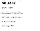 Sq-4137 Truss Base Plate 12 X 12 Aluminum