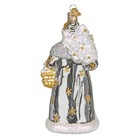Old World Christmas Sterling Santa  40358  Glass Ornament W  Owc Box