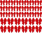 36 Pcs Red Velvet Wedding Bows - 6 7 x5 1    4 7 x4 3  Gift Box Toppers  Holiday