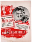 1948 Chesterfield Cigarette 2 Page Godfrey Perry Como Jo Pegg Vintage Print Ad