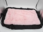 Minky Couture Baby Security Blanket Pink White Black Satin Trim 19 5  X 12  Soft